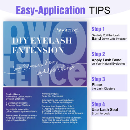 Pawotence Lash Extension Kit DIY 280pcs Lash Clusters Eyelash Extension Kit, 9-16mm 30D 40D Individual Lashes Kit with Lash Bond and Seal, Lash Tweezers for Self Use (30D&40D, 0.07D, 9-16mm, Kit)
