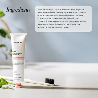 Boka Fluoride-Free Toothpaste with Nano Hydroxyapatite (n-Ha) - Sensitive Teeth, Ela Mint
