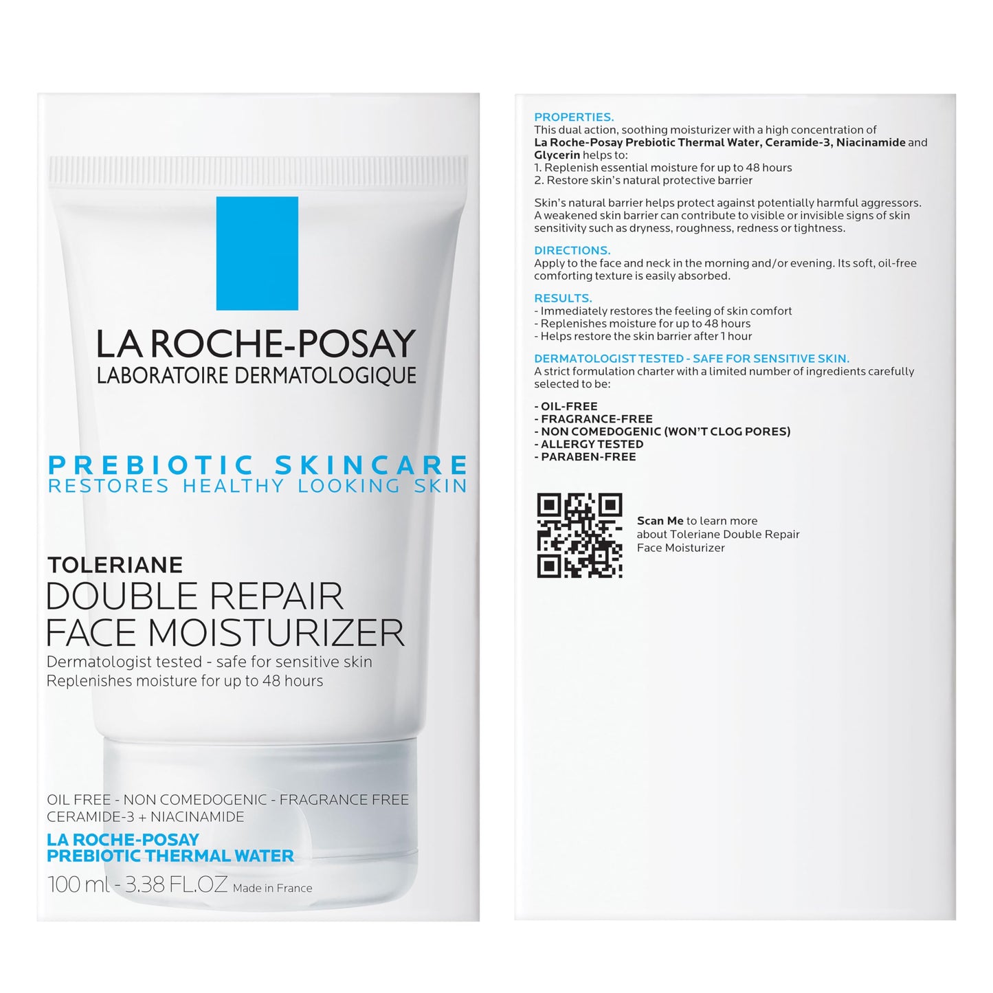 La Roche-Posay Toleriane Double Repair Moisturizer - Ceramide, Niacinamide, Oil-Free
