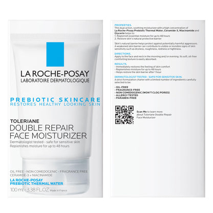 La Roche-Posay Toleriane Double Repair Moisturizer - Ceramide, Niacinamide, Oil-Free