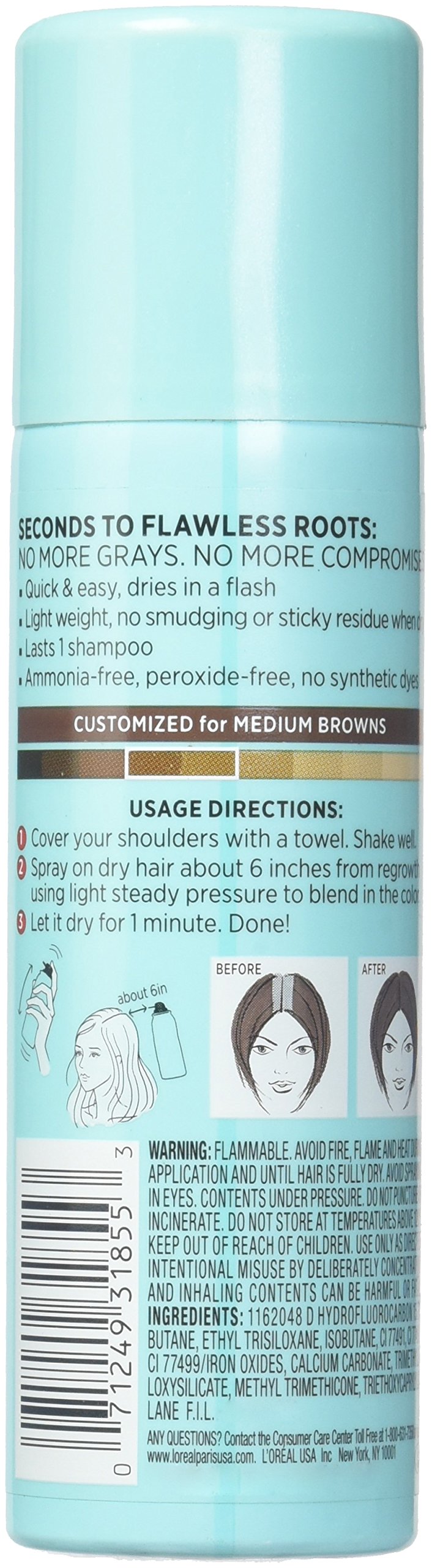 L'Oreal Magic Root Cover Up: Temporary Gray Concealer, Dark Brown