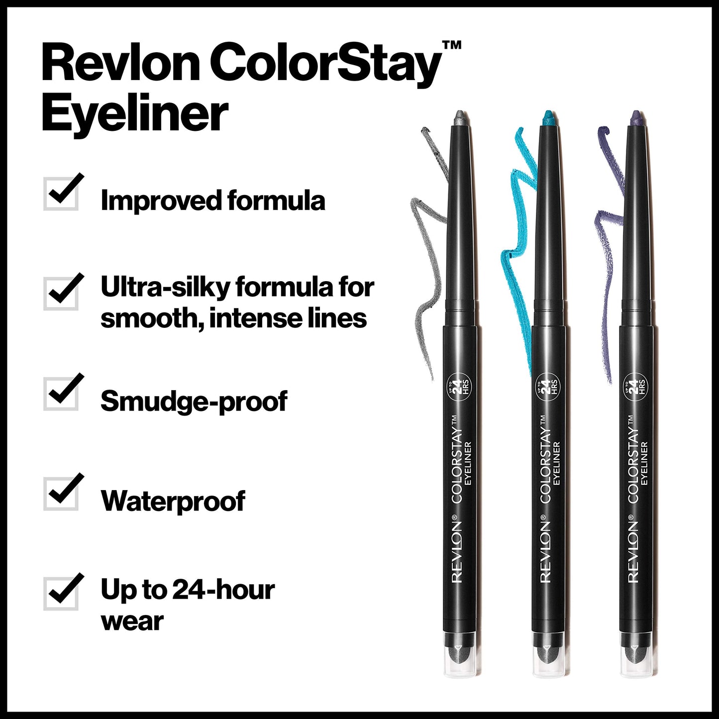 Revlon ColorStay Waterproof Eyeliner Pencil: 24HR Black Brown