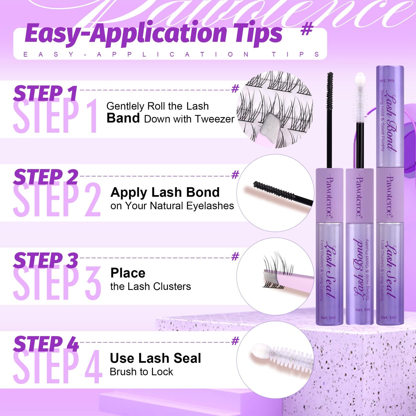 Pawotence Lash Extension Kit DIY 280pcs Lash Clusters Eyelash Extension Kit, 9-16mm 30D 40D Individual Lashes Kit with Lash Bond and Seal, Lash Tweezers for Self Use (30D&40D, 0.07D, 9-16mm, Kit)