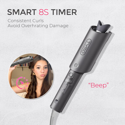 TYMO CURLPRO Automatic Rotating Curling Iron - Beach Waves, Anti-Scald Iron: 72H Beach Waves with Ions