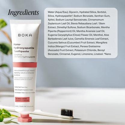 Boka Fluoride-Free Toothpaste with Nano Hydroxyapatite (n-Ha) - Sensitive Teeth, Ela Mint