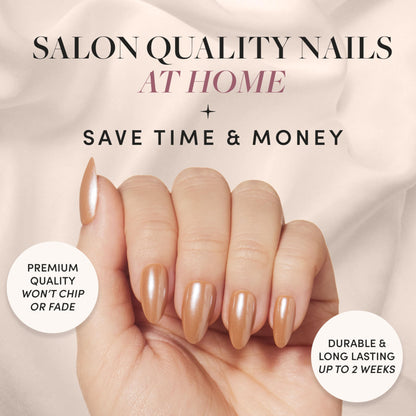Glamnetic Fall Mauve Press On Nails | Short Oval Salon Quality