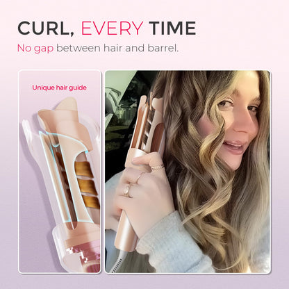 TYMO CURLPRO Automatic Rotating Curling Iron - Beach Waves, Anti-Scald Iron: 72H Beach Waves with Ions