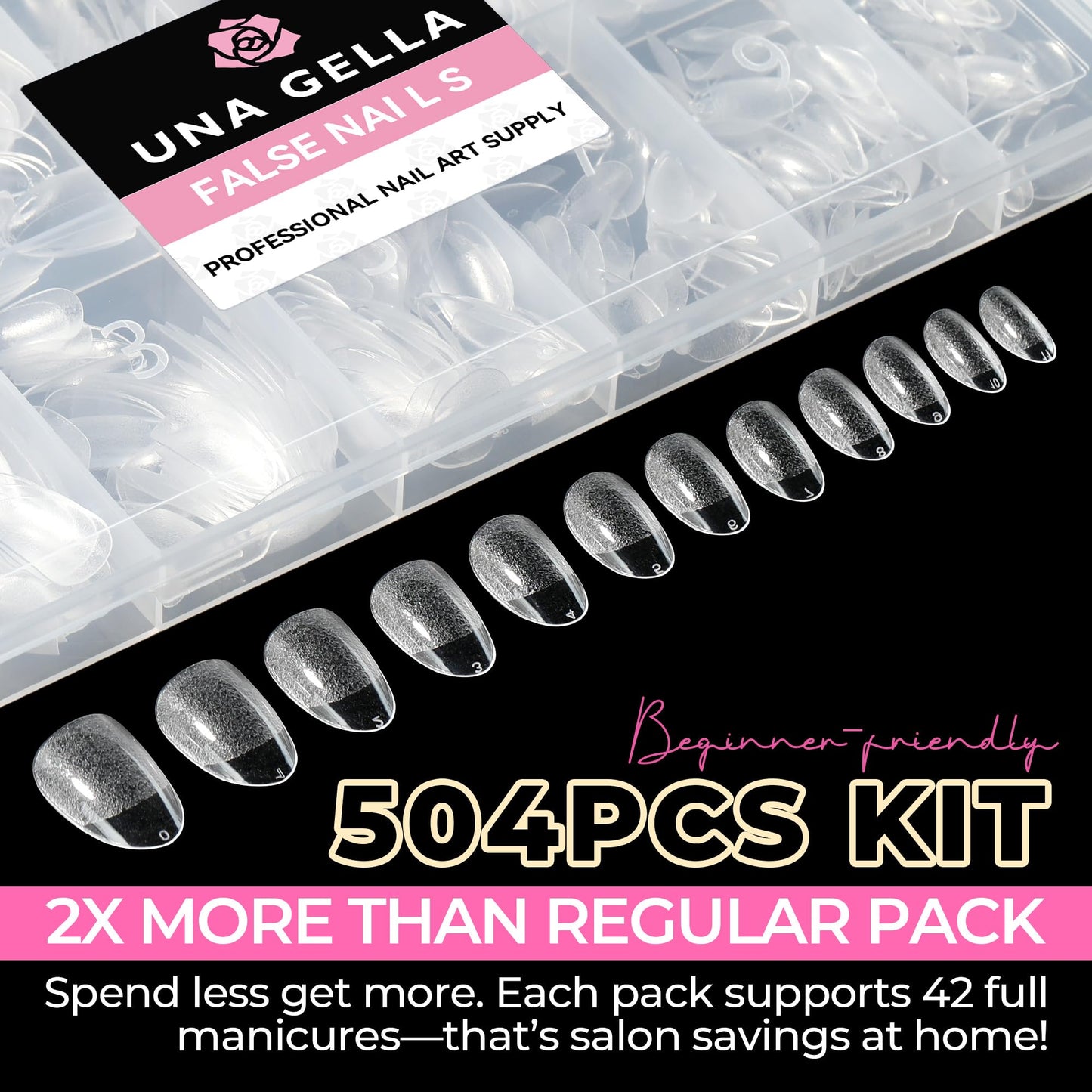 UNA GELLA Solid Gel Nail Glue (40ml) - Strong, Soak-Off Glue for Acrylic, Press-On & Gelly Tips - Lamp Curing Needed