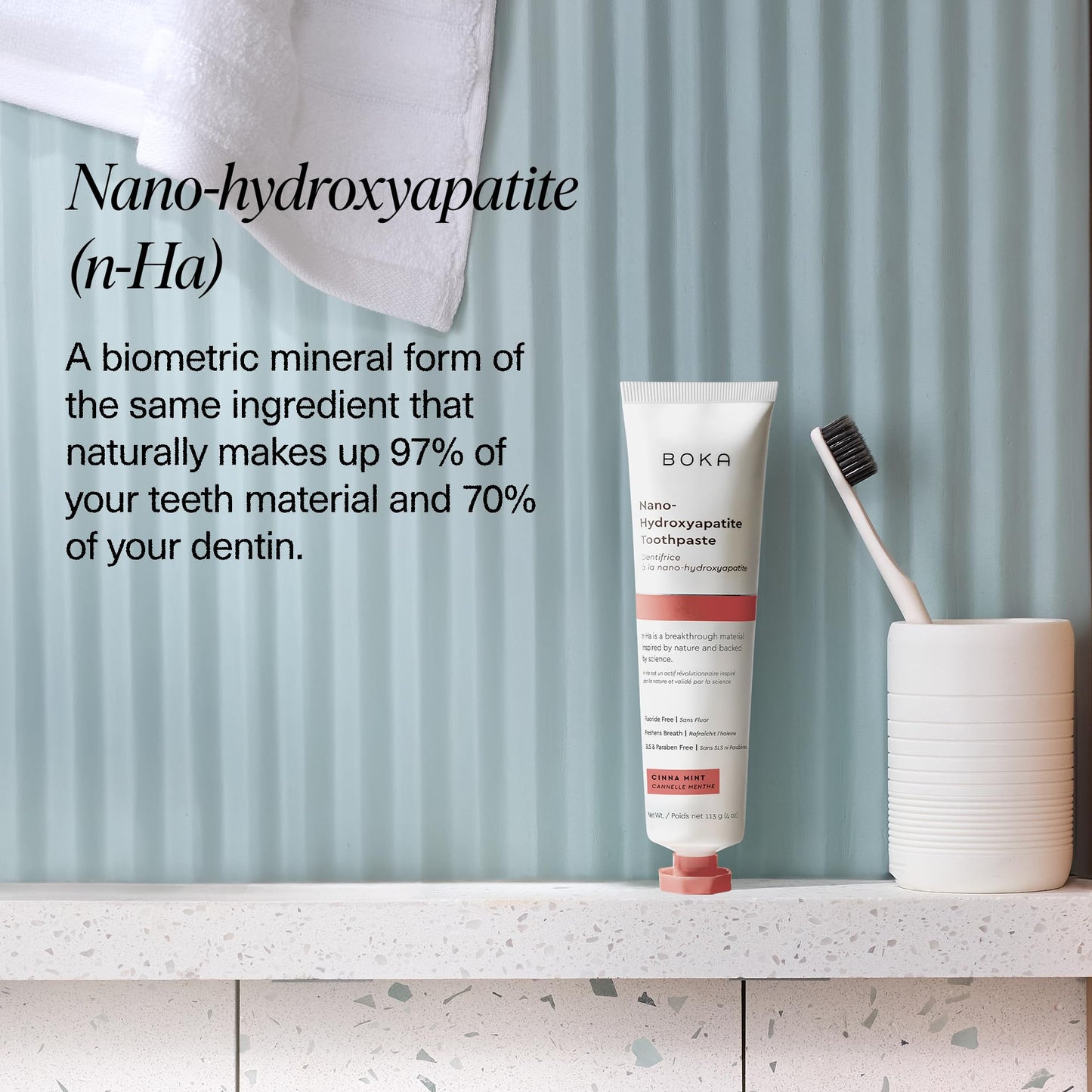 Boka Fluoride-Free Toothpaste with Nano Hydroxyapatite (n-Ha) - Sensitive Teeth, Ela Mint