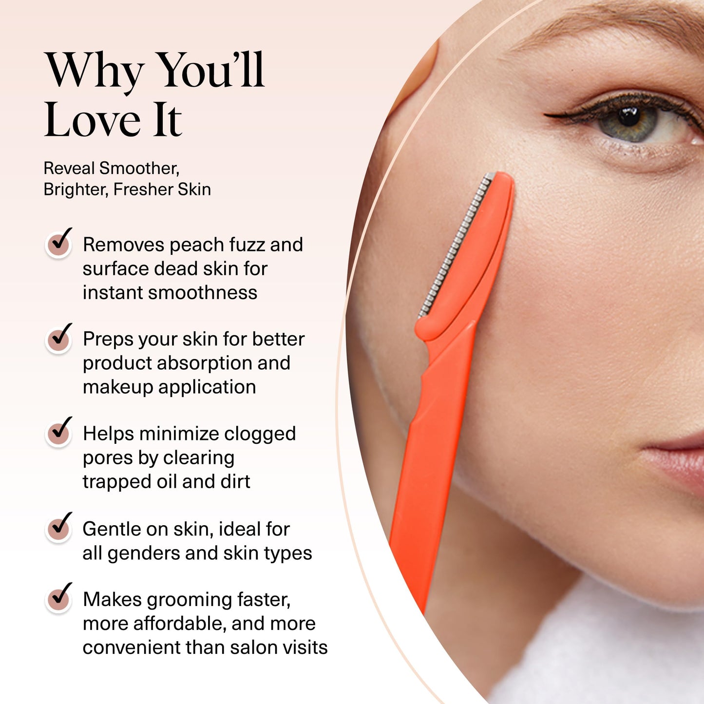 Kitsch Dermaplane Razor for Face & Eyebrow Trimmer – Exfoliating Facial Shaver, Terracotta (12 pcs)