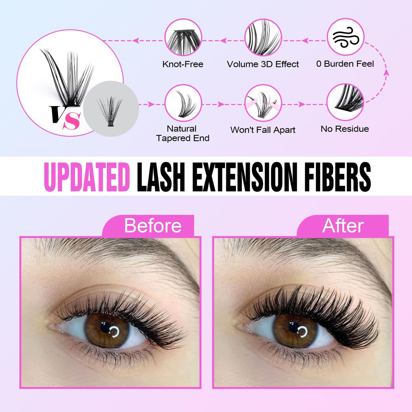 Pawotence Lash Extension Kit DIY 280pcs Lash Clusters Eyelash Extension Kit, 9-16mm 30D 40D Individual Lashes Kit with Lash Bond and Seal, Lash Tweezers for Self Use (30D&40D, 0.07D, 9-16mm, Kit)