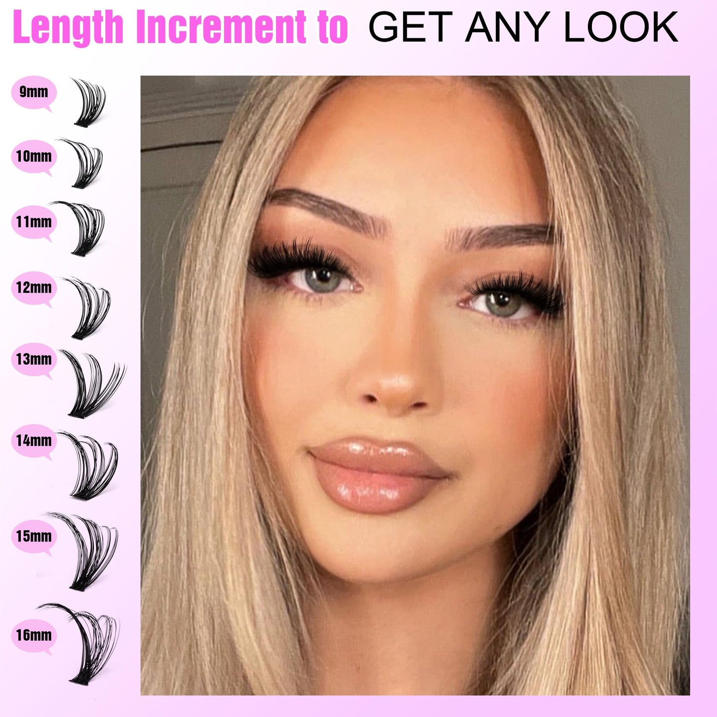 Pawotence Lash Extension Kit DIY 280pcs Lash Clusters Eyelash Extension Kit, 9-16mm 30D 40D Individual Lashes Kit with Lash Bond and Seal, Lash Tweezers for Self Use (30D&40D, 0.07D, 9-16mm, Kit)