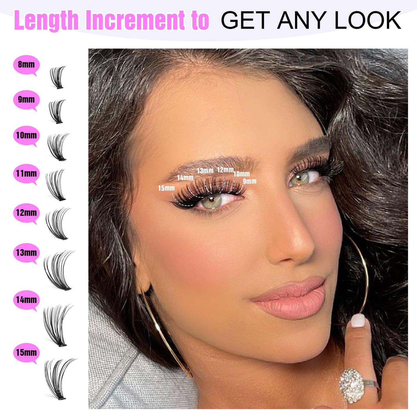 Pawotence Lash Extension Kit DIY 280pcs Lash Clusters Eyelash Extension Kit, 9-16mm 30D 40D Individual Lashes Kit with Lash Bond and Seal, Lash Tweezers for Self Use (30D&40D, 0.07D, 9-16mm, Kit)