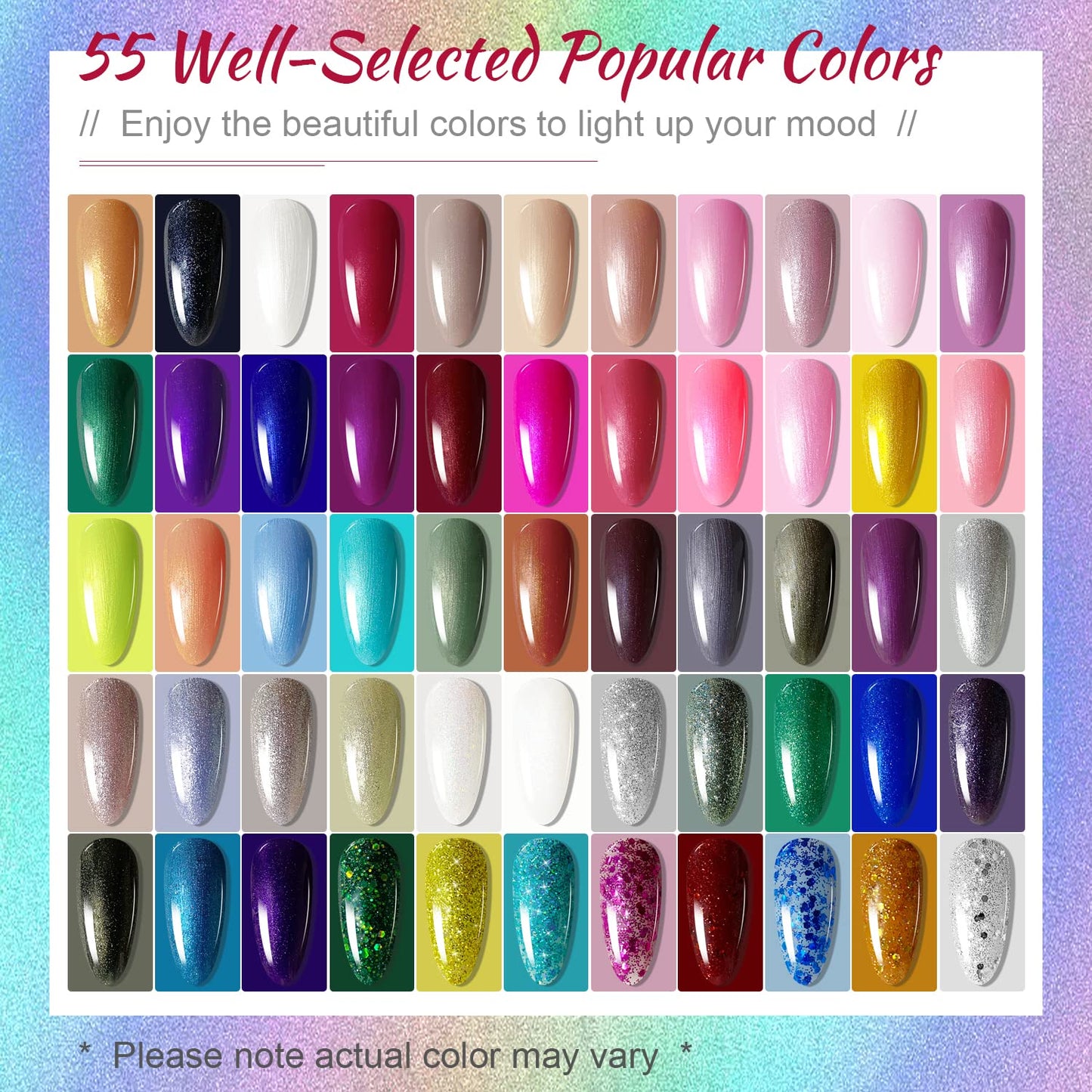 JODSONE 36 Pcs Gel Polish Kit: 32 Colors, Base & Top Coats | Gift Set