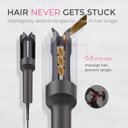 TYMO CURLPRO Automatic Rotating Curling Iron - Beach Waves, Anti-Scald Iron: 72H Beach Waves with Ions