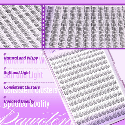Pawotence Lash Extension Kit DIY 280pcs Lash Clusters Eyelash Extension Kit, 9-16mm 30D 40D Individual Lashes Kit with Lash Bond and Seal, Lash Tweezers for Self Use (30D&40D, 0.07D, 9-16mm, Kit)