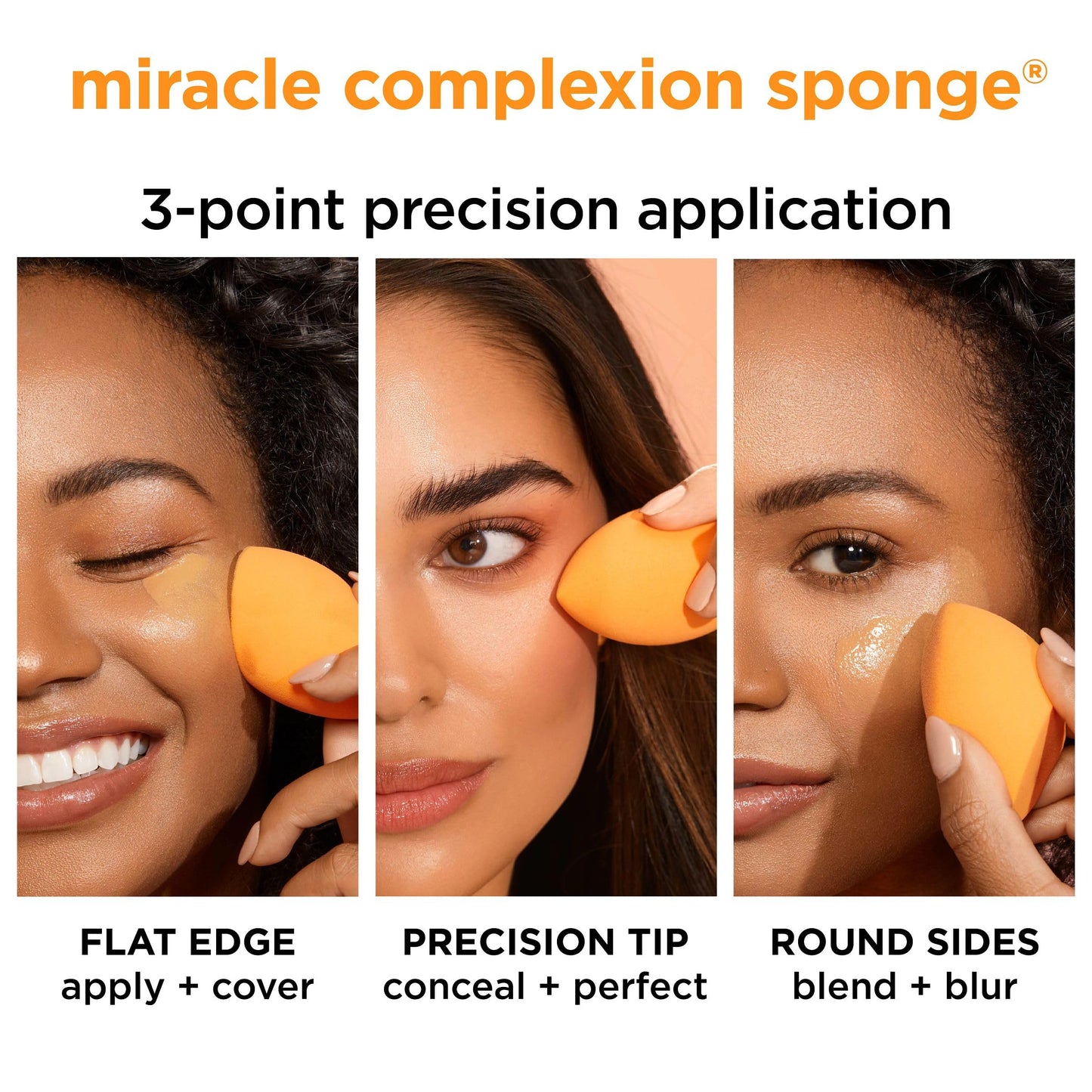Real Techniques Miracle Complexion Makeup Sponge, 4-Pack Beauty Blender For Liquid & Cream Foundation, Streak-Free Coverage, Latex-Free, Vegan & Cruelty-Free