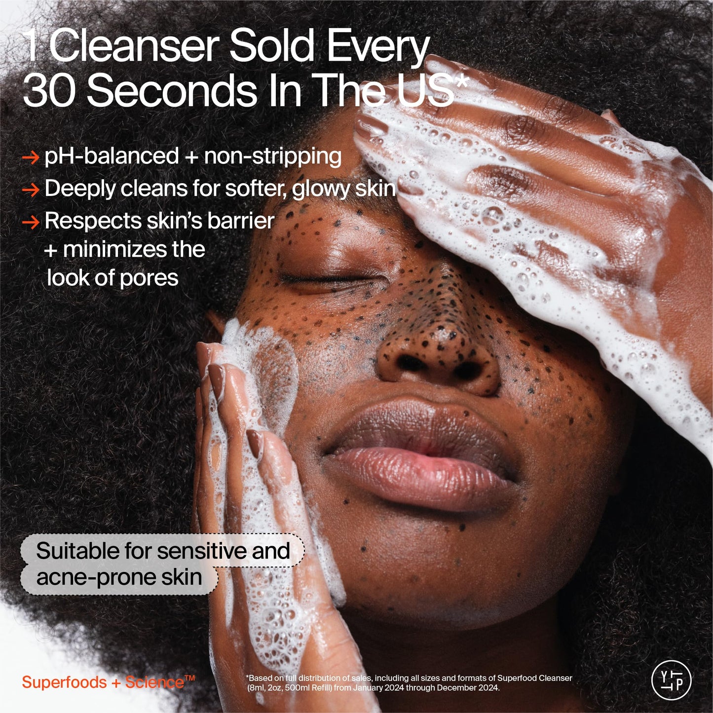 Youth To The People Superfood Facial Cleanser - Kale + Green Tea Daily Face Wash, Vegan, 8oz