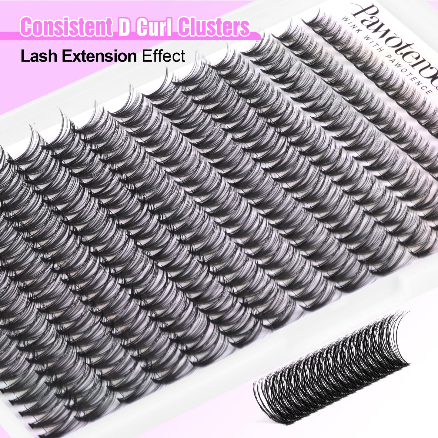 Pawotence Lash Extension Kit DIY 280pcs Lash Clusters Eyelash Extension Kit, 9-16mm 30D 40D Individual Lashes Kit with Lash Bond and Seal, Lash Tweezers for Self Use (30D&40D, 0.07D, 9-16mm, Kit)
