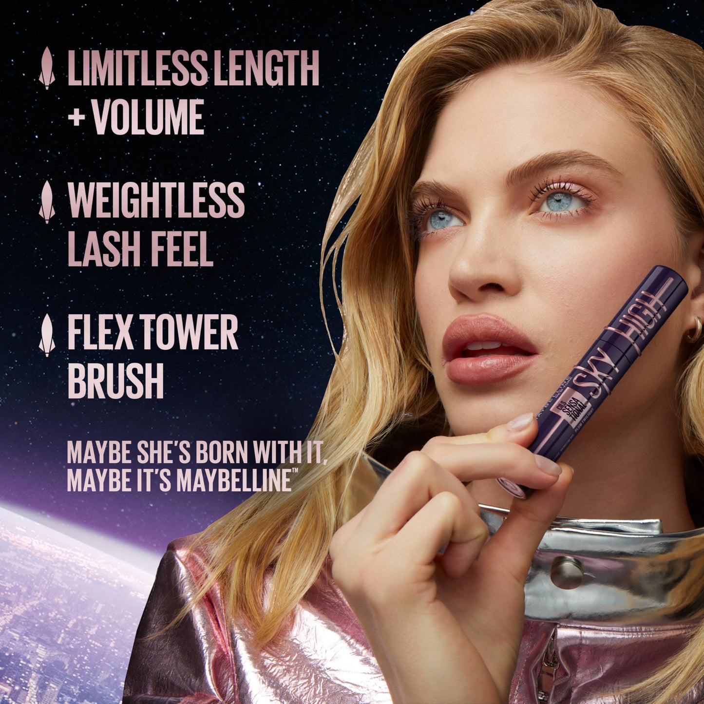 Maybelline Lash Sensational Sky High Mascara: Lengthening, Volumizing, & Defining - Blackest Black