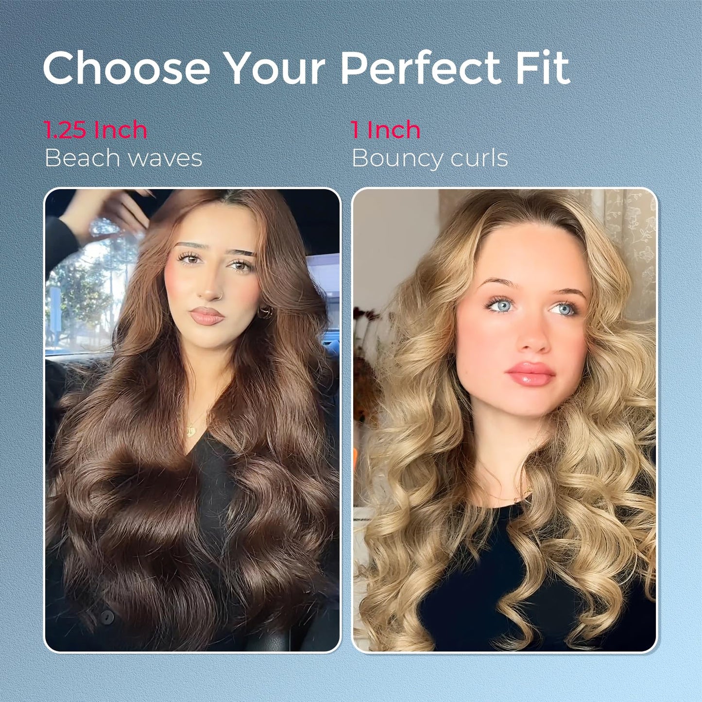 TYMO CURLPRO Automatic Rotating Curling Iron - Beach Waves, Anti-Scald Iron: 72H Beach Waves with Ions