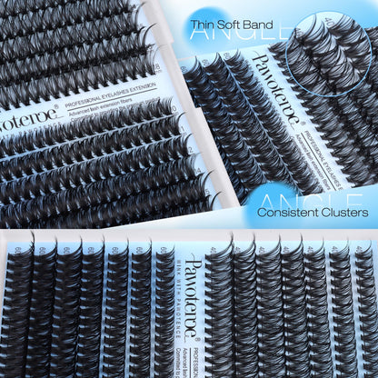 Pawotence Lash Extension Kit DIY 280pcs Lash Clusters Eyelash Extension Kit, 9-16mm 30D 40D Individual Lashes Kit with Lash Bond and Seal, Lash Tweezers for Self Use (30D&40D, 0.07D, 9-16mm, Kit)